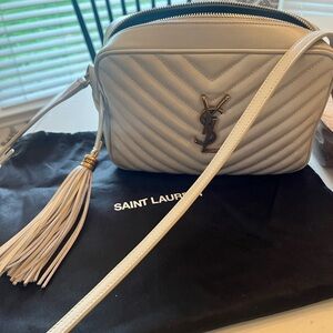 YSL Saint Laurent Medium Lou Monogrammed Bag in creams soft